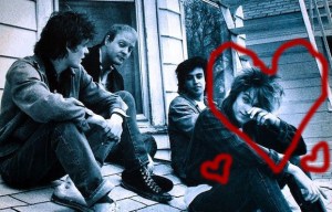 Tommy is the dreamy one with hearts around him.