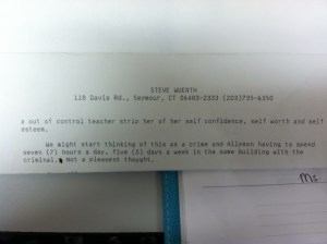 The author's dad's letter