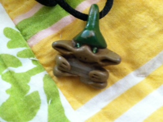 The author's troll necklace, the cracked neck invisible.