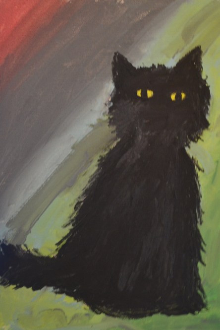 The author's daughter, 9, paints the Blacky of her mother's memories.