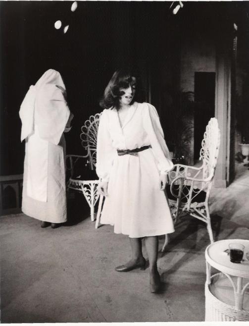 Nancy Caronia as Catharine and Kim Grethen as the nun in Tennessee Williams' Suddenly, Last Summer.