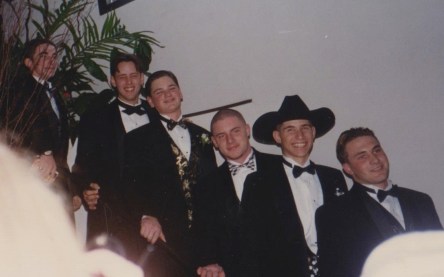 Joey Laws, second from the bottom, all dressed up for senior prom.