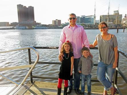Joey today, with his wife, Becky, and children, Jake and Maddy.