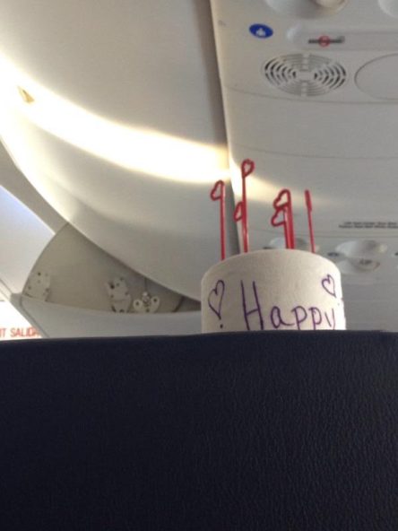 The toilet paper birthday cake.